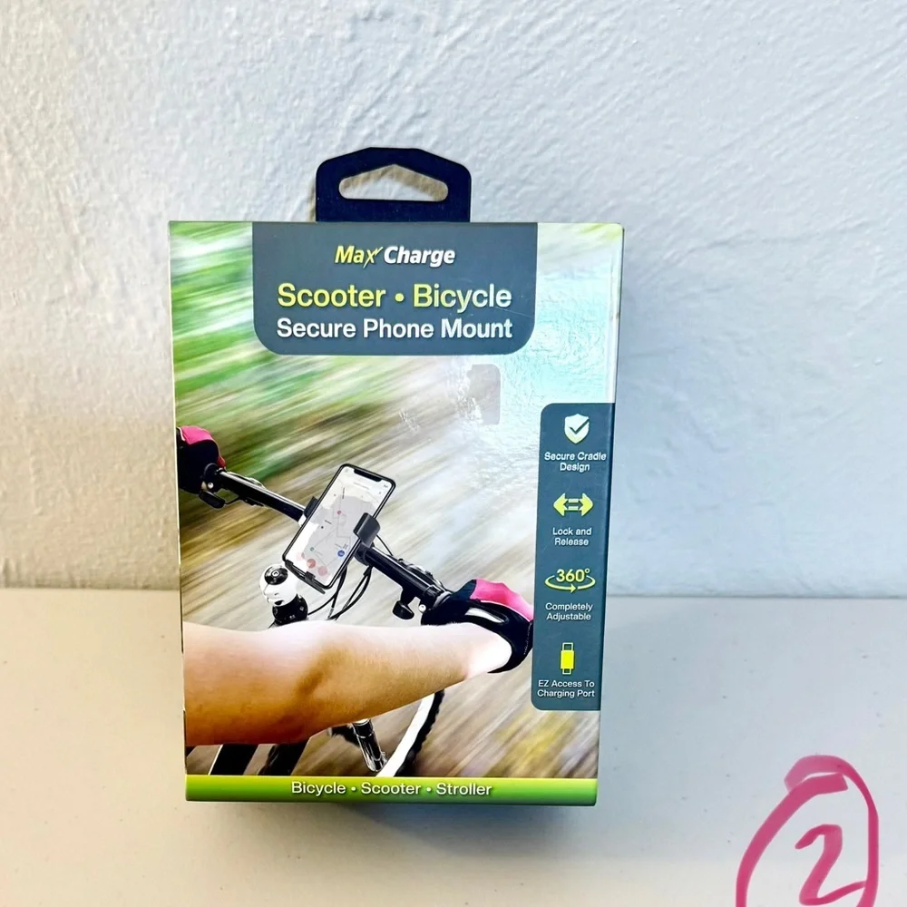 Black Scooter and Bicycle Phone Mount